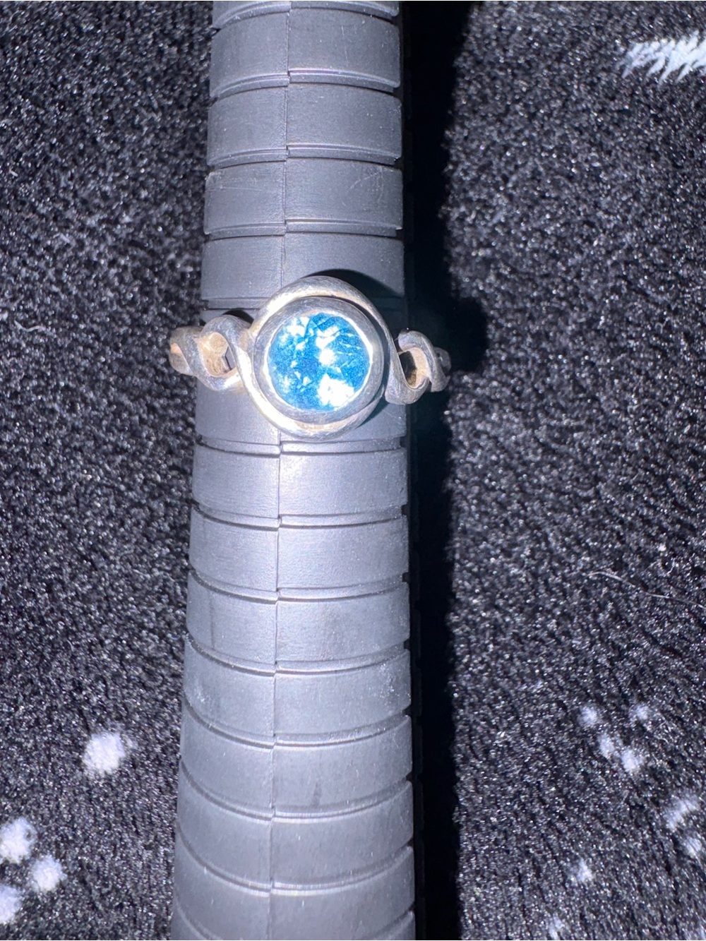 Vintage Sterling Silver Ring with Blue Stone - Picture 12 of 12
